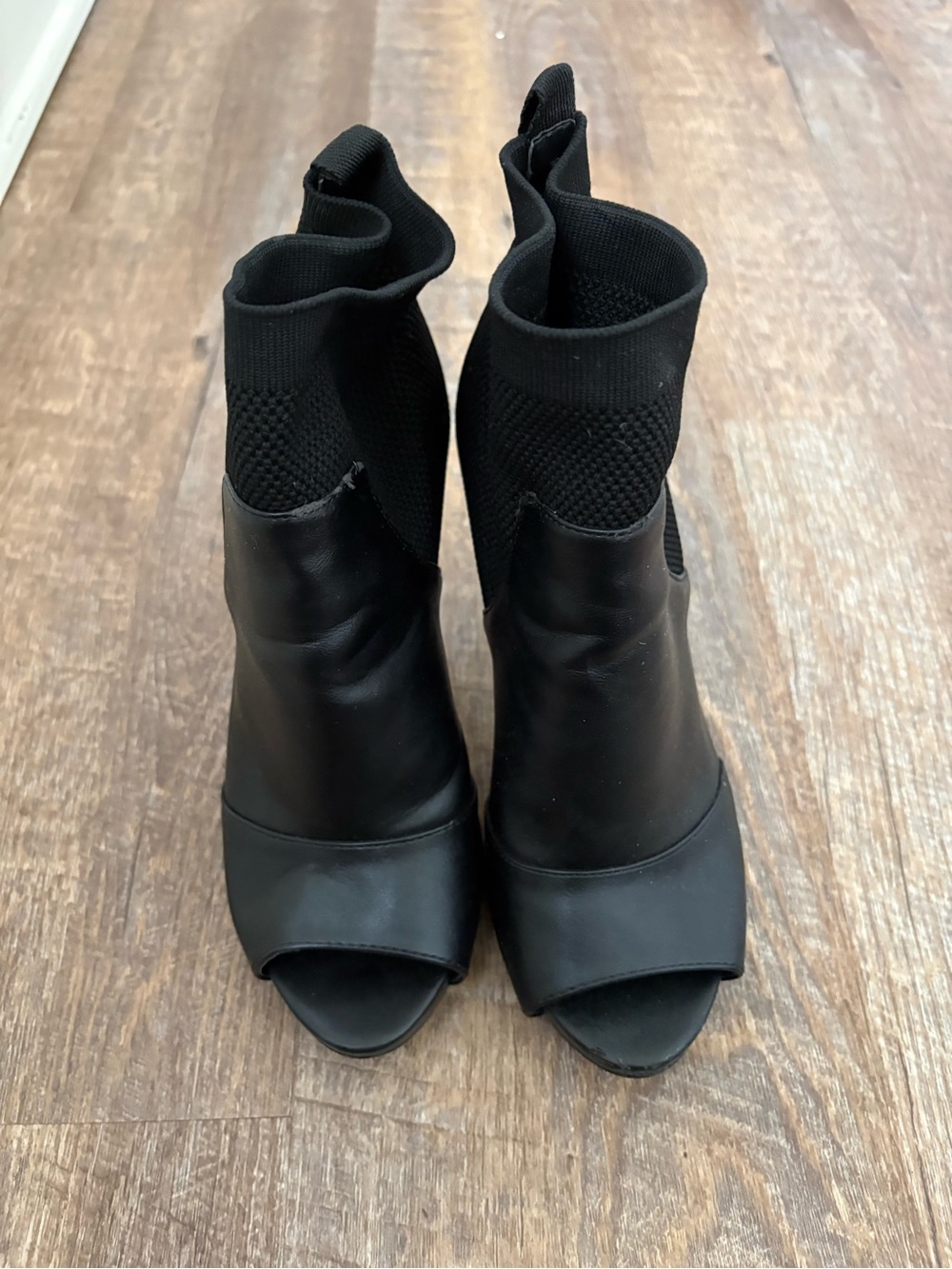 Vera Bradley Black Peep-Toe Sock Booties